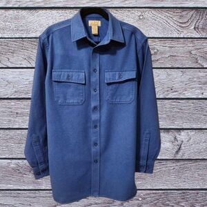 L.L. Bean Chamois Shirt Mens Large Tall Royal Blue New Without Tag All Cotton